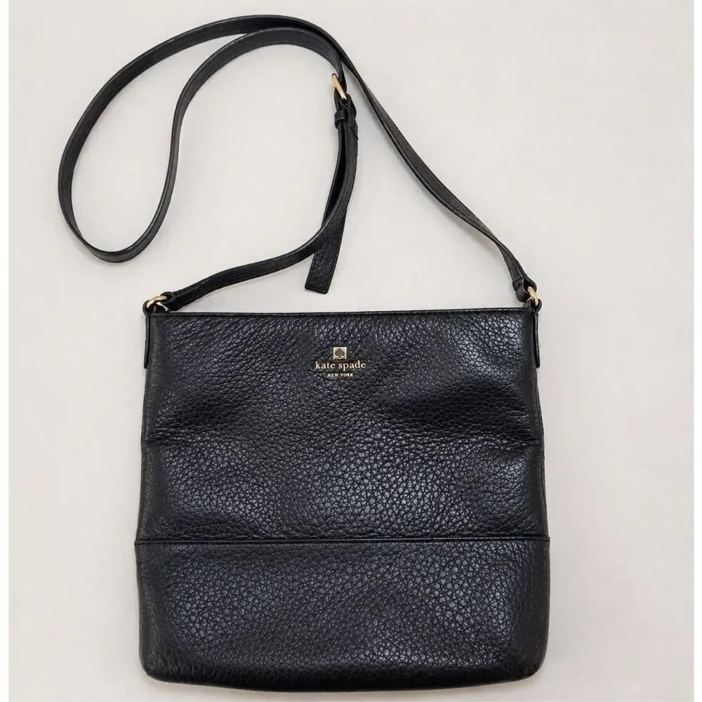 Kate Spade Southport Avenue Cora Crossbody in Black Pebbled Leather